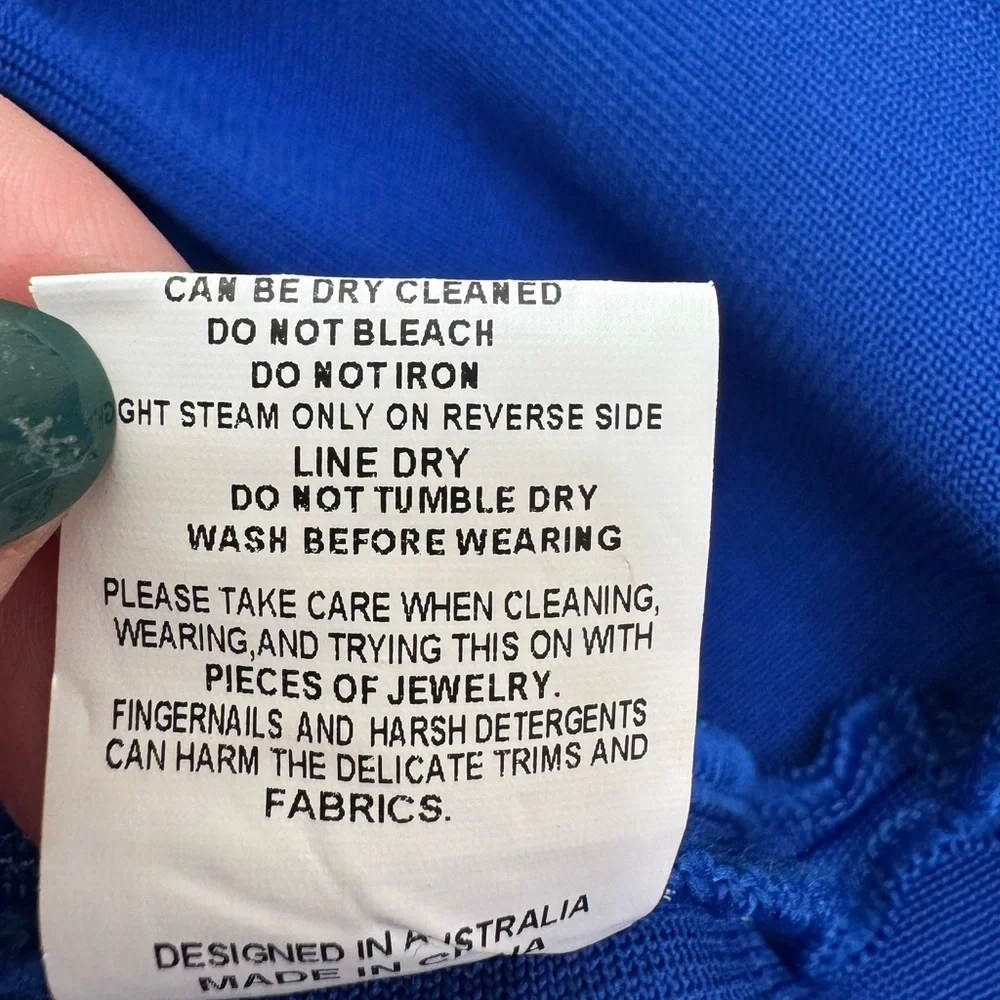 Elliatt Rhiannon Midi One Shoulder Bow Dress in Cobalt Blue size Small $230 - Picture 13 of 13